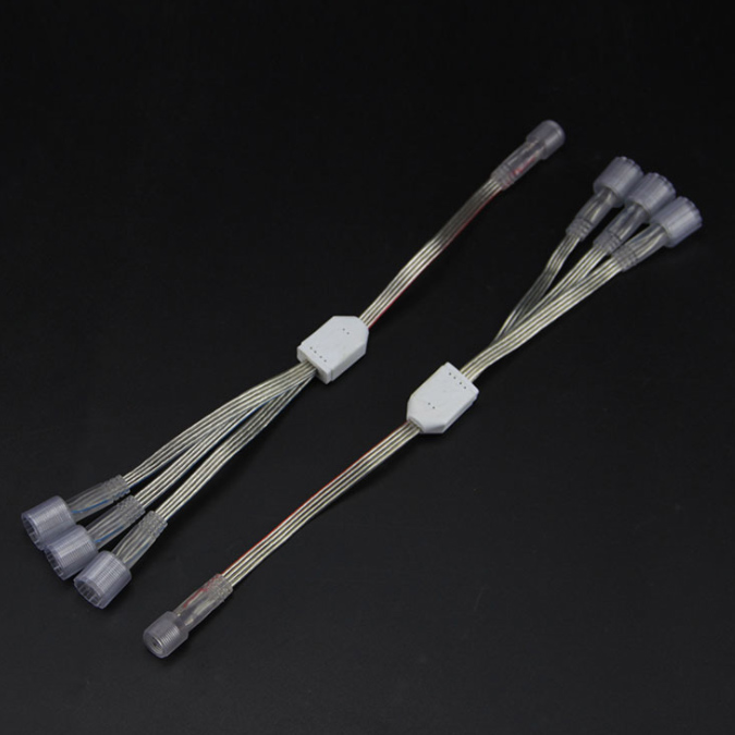 4PIN 1to3 Transparenter wasserdichter Stecker- und Buchsenstecker
