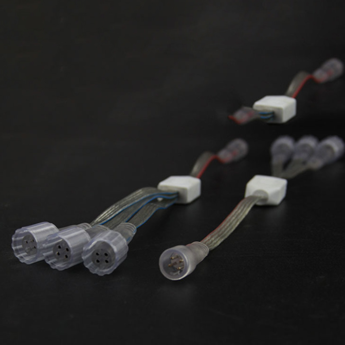 4PIN 1to3 Transparenter wasserdichter Stecker- und Buchsenstecker