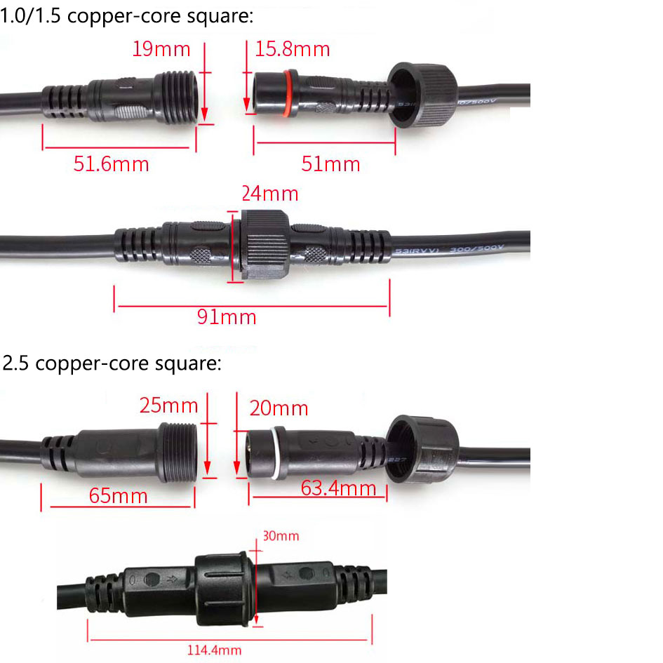 4PIN Vodotěsný konektor samec a samice pro RGB LED pásková světla 4PIN Vodotěsný konektor samec a samice pro RGB LED pásková světla