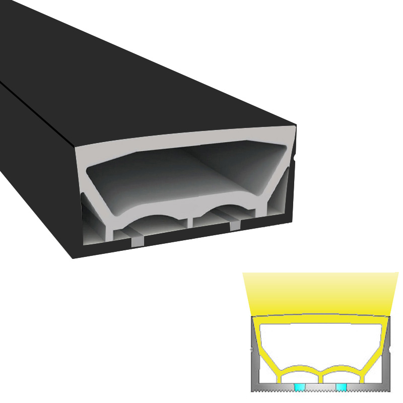 50*25mm Silikon-LED-Neonröhrenkanal für 12-mm-Streifenlichter