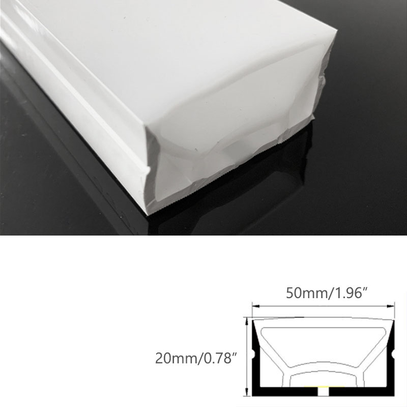 50 * 20 mm flexible LED-Röhren aus Silikon für 15-20 mm Lichtstreifen