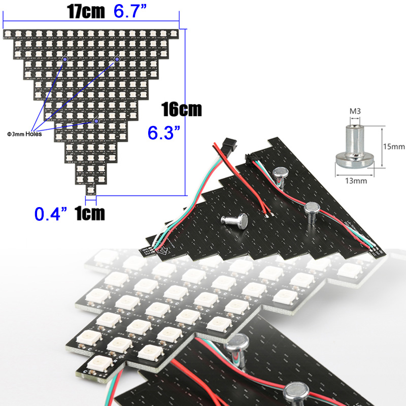 5V WS2812B Pixel Triangle Rigid Modular LED Display Panel Magnetic