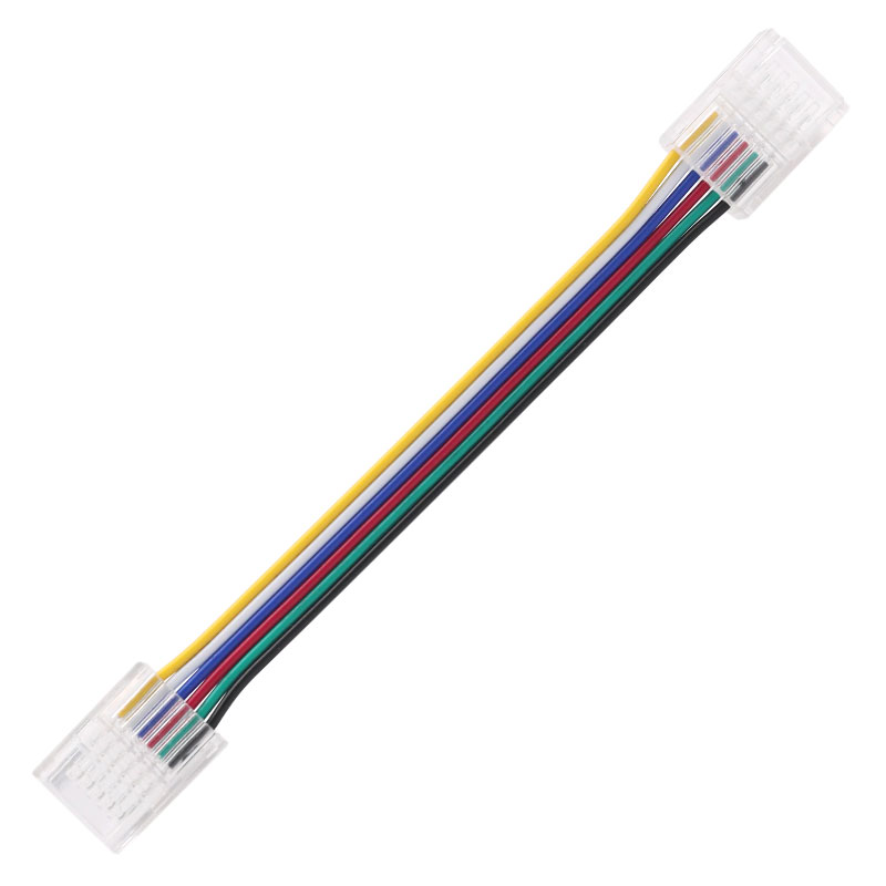 RGB Strip Light Connector with 1.64ft Extension Wire for 5050 10mm LED  strips , 20AWG 4-PIN + 4-PIN connector, DIY Strip to Controller or Board to