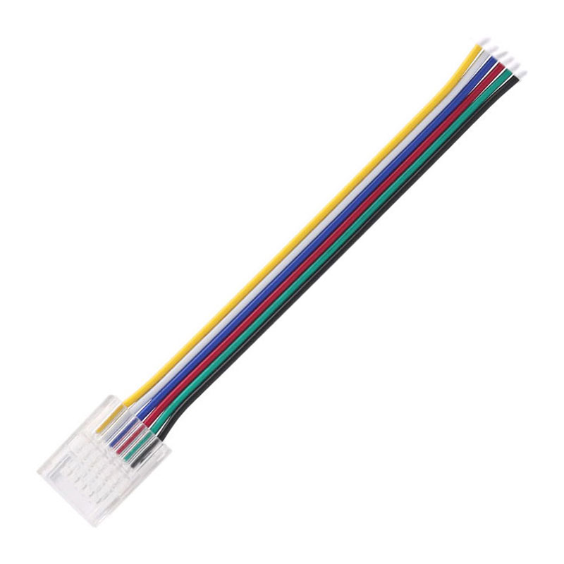 6kolíkový konektor LED pásek na vodič pro 12mm světelné pásy RGBCCT