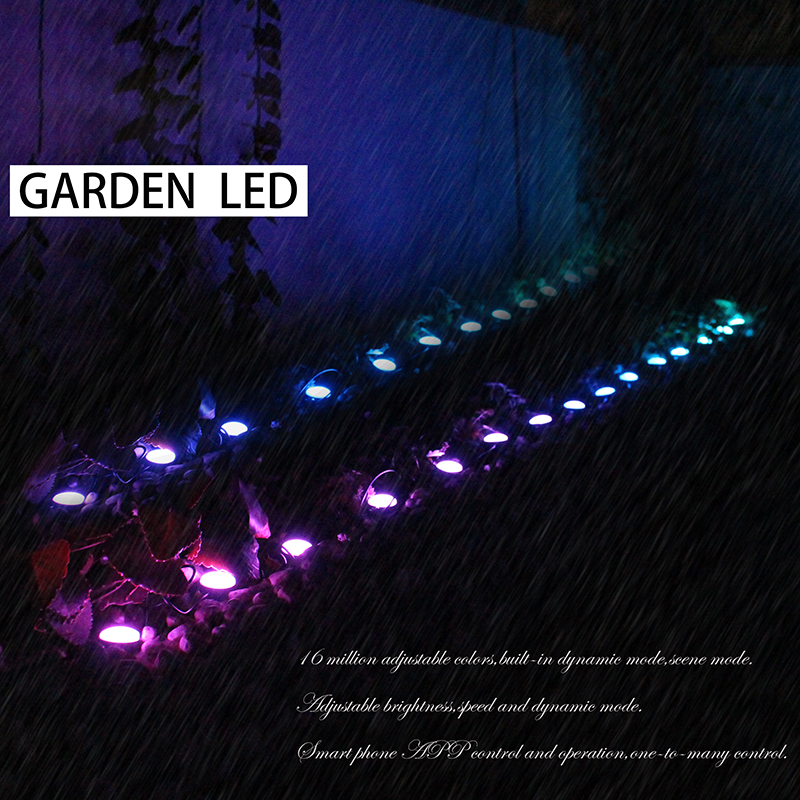 Sada adresovatelných RGBIC LED zahradních světel Venkovní osvětlení krajiny Sada adresovatelných RGBIC LED zahradních světel Venkovní osvětlení krajiny