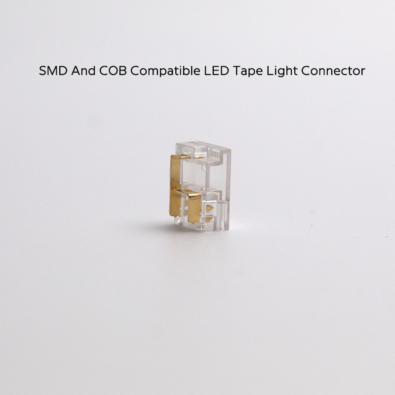 Vše v jednom SMD a COB kompatibilní LED páskový světelný konektor 2 pin 8mm Vše v jednom SMD a COB kompatibilní LED páskový světelný konektor 2 pin 8mm