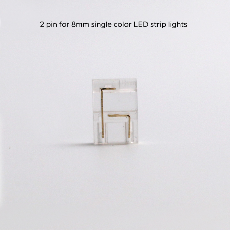 Vše v jednom SMD a COB kompatibilní LED páskový světelný konektor 2 pin 8mm Vše v jednom SMD a COB kompatibilní LED páskový světelný konektor 2 pin 8mm