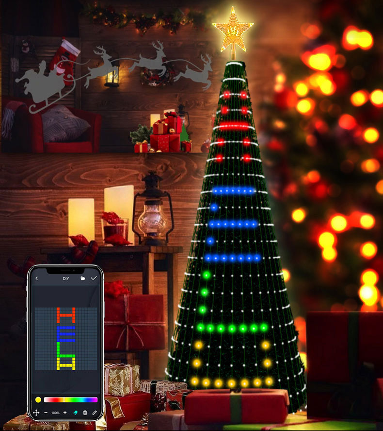 Bluetooth Color Changing LED Christmas Tree Lights With Remote