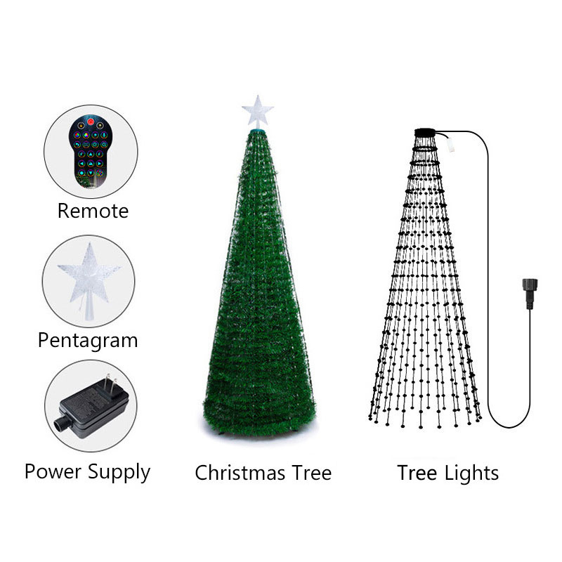 Bluetooth LED osvětlení vánočního stromku měnící barvu s dálkovým ovládáním Bluetooth LED osvětlení vánočního stromku měnící barvu s dálkovým ovládáním