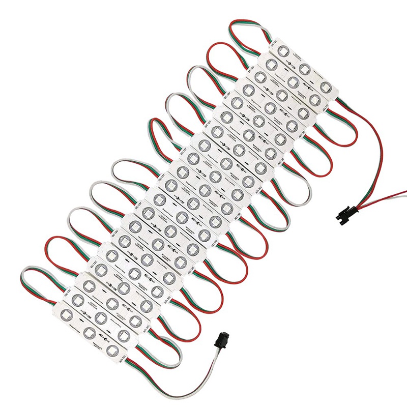 DC12V WS2811 0.72 W Wasserdichter 5050SMD Vollfarb-Digital-RGB-Spritzguss-LED-Pixelmodul-String, 20 Stück/Strang