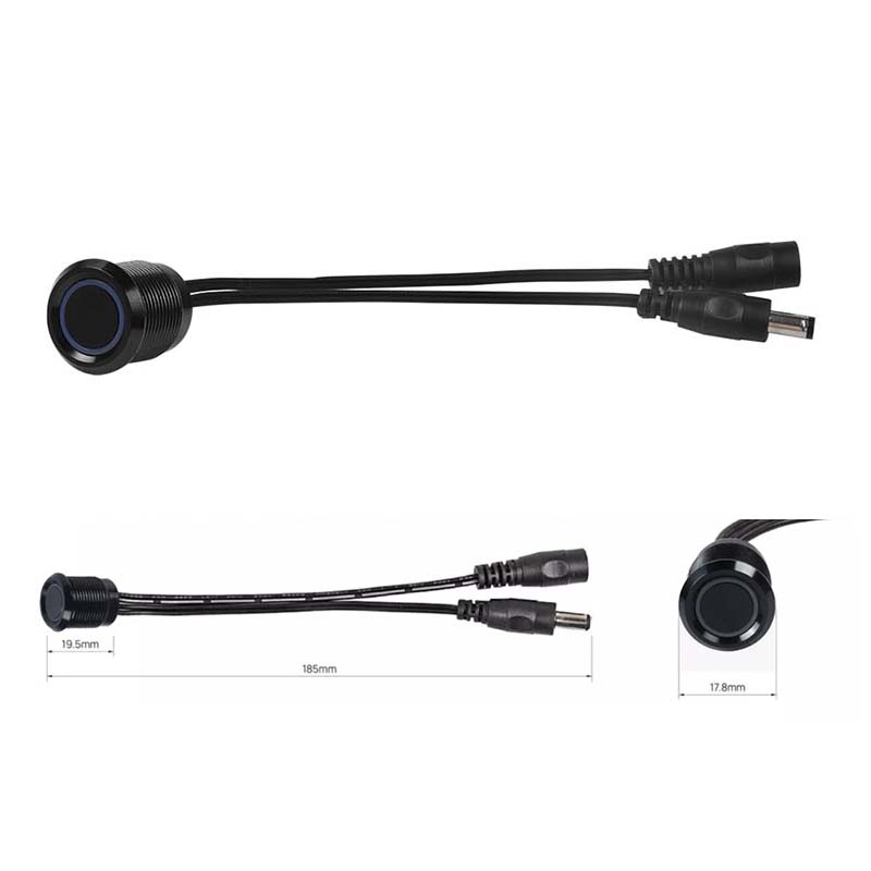 DC12-24V černý LED stmívací dotykový spínač pro jednobarevné LED světelné pásy DC12-24V černý LED stmívací dotykový spínač pro jednobarevné LED světelné pásy