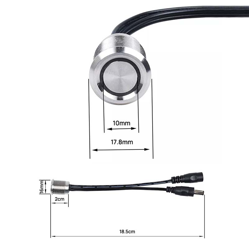 Dotykový stmívač LED DC12-24V pro jednobarevná LED pásková světla Dotykový stmívač LED DC12-24V pro jednobarevná LED pásková světla