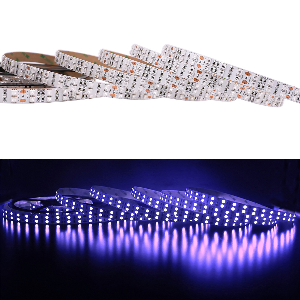 DC12V dvouřadé UV LED světelné pásky 395-405nm pro černé osvětlení DC12V dvouřadé UV LED světelné pásky 395-405nm pro černé osvětlení
