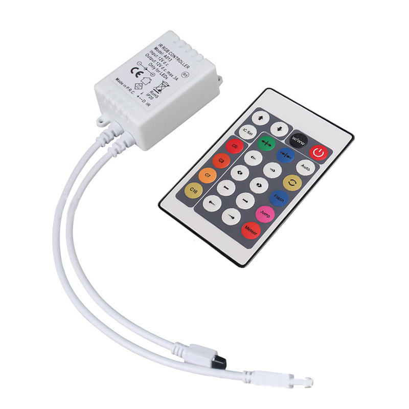 DC12V adresovatelný RGB LED ovladač IR dálkové ovládání