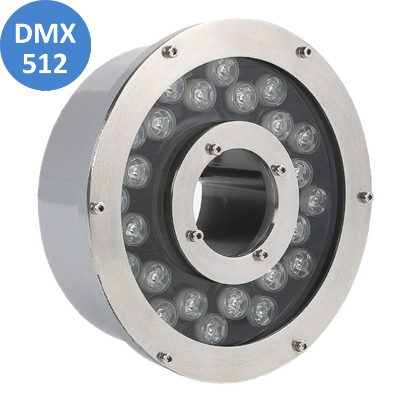 DC24V 24W 24LED RGB DMX vodní fontána s LED kruhovým světelným zdrojem