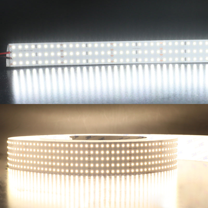 DC24V Triple-Row & Five-Row High Lumen LED Strip Light White 3.28-32.8ft For Commercial Lighting