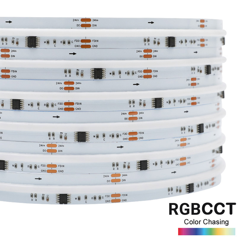 DC24V WS2805 RGB CCT Adresovatelný COB LED pásek Pokračování bodu přerušení DC24V WS2805 RGB CCT Adresovatelný COB LED pásek Pokračování bodu přerušení