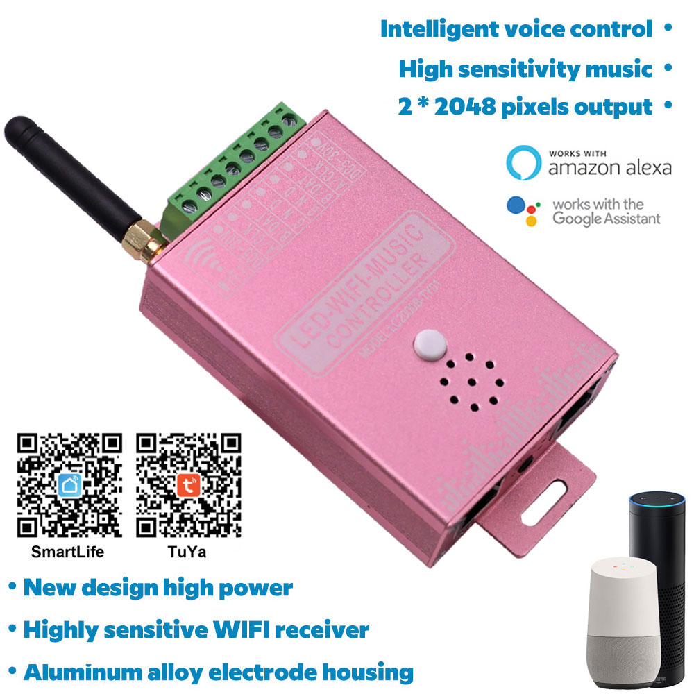 DC5-30V Tuya Wifi Music LED SPI ovladač pro adresovatelné RGB&RGBW LED pásky LC2000B-TY01 DC5-30V Tuya Wifi Music LED SPI ovladač pro adresovatelné RGB&RGBW LED pásky LC2000B-TY01