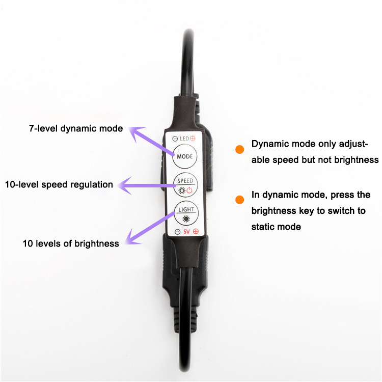 LED Dimmer 3 Keys 5 Modes Light Controller for Led Strip