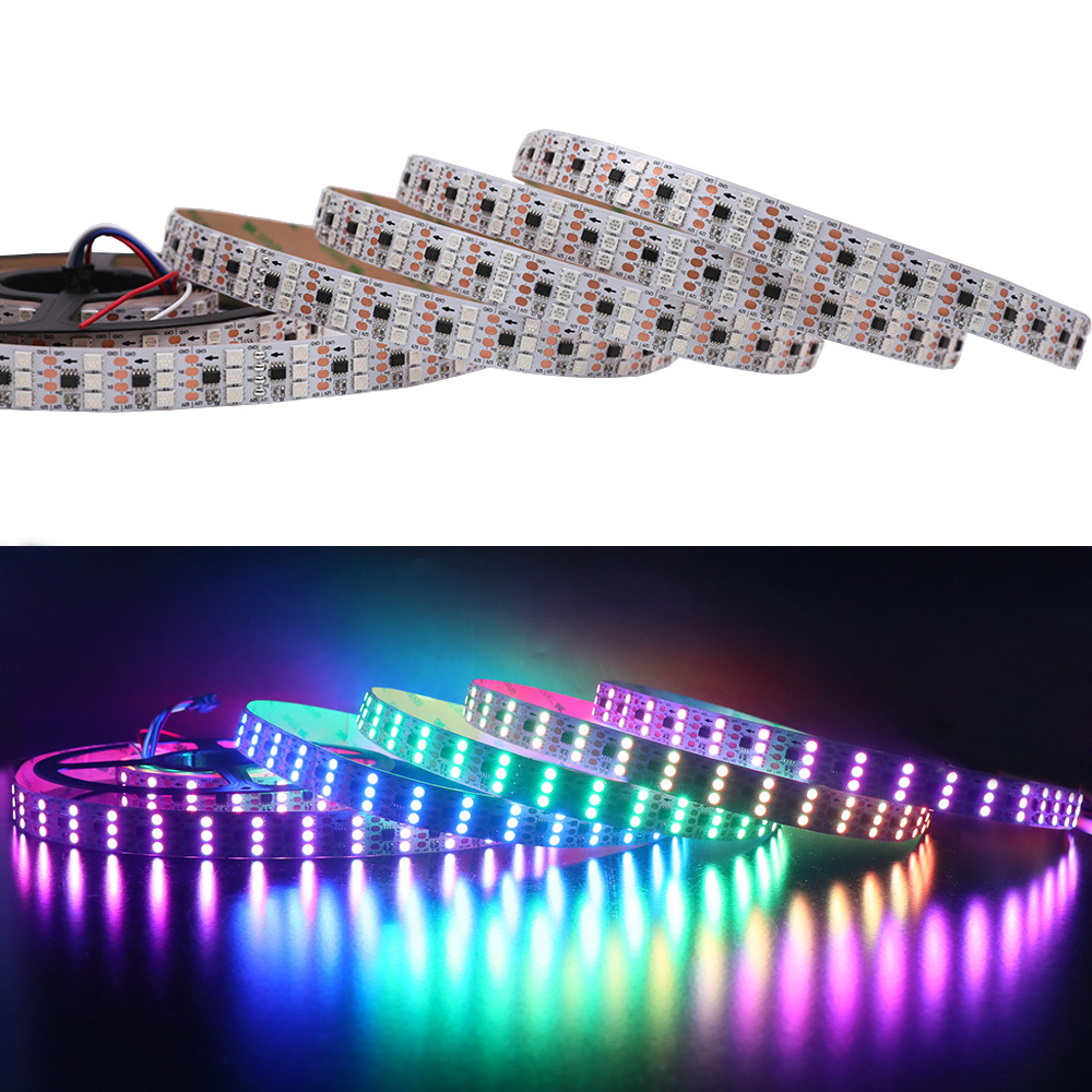 DC12V Triple Row WS2818 Breakpoint Resume High Density 16.4Ft 720LEDs Digital Addressable RGB LED Strip Light