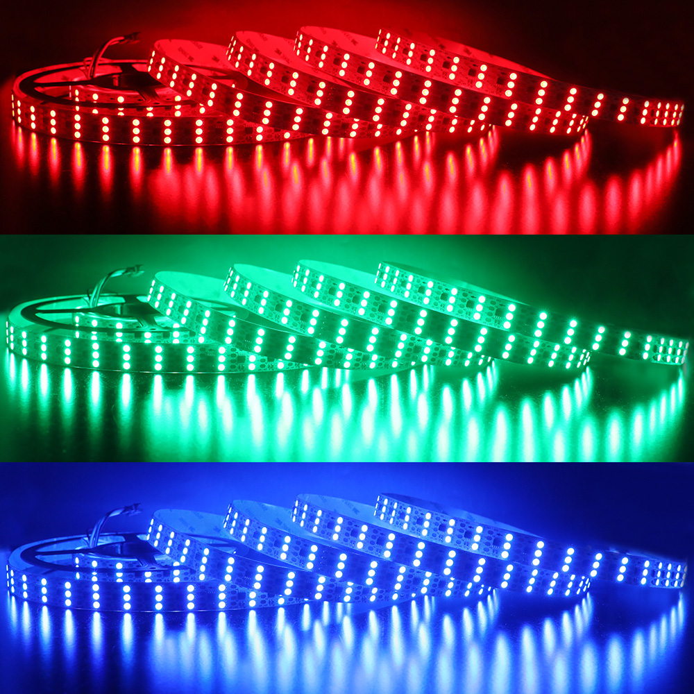 DC12V Triple Row WS2818 Breakpoint Resume High Density 16.4Ft 720LEDs Digital Addressable RGB LED Strip Light