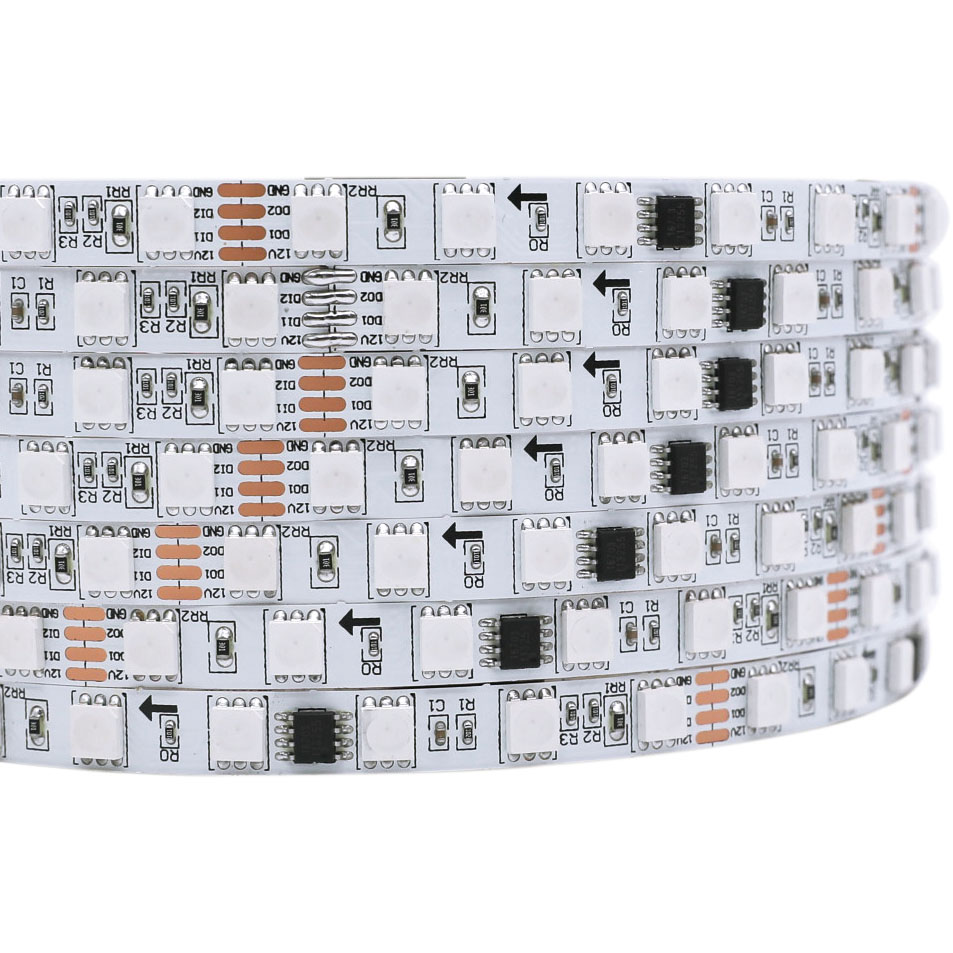 DC12V WS2818(aktualizace WS2811) 8mm široký 360LED diod Bod zlomu-pokračování Dream Color Adresovatelná RGB LED pásková světla