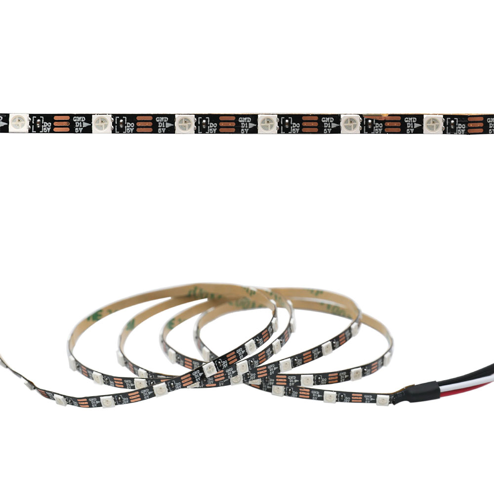 DC5V 4mm Široký 60LED/m WS2812B Adresovatelný RGB LED pásek s procházením barev DC5V 4mm Široký 60LED/m WS2812B Adresovatelný RGB LED pásek s procházením barev