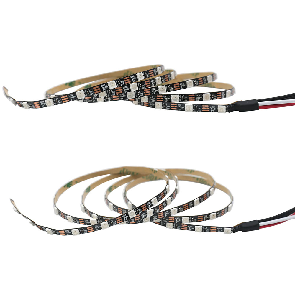 DC5V 4mm Široký 60LED/m WS2812B Adresovatelný RGB LED pásek s procházením barev DC5V 4mm Široký 60LED/m WS2812B Adresovatelný RGB LED pásek s procházením barev