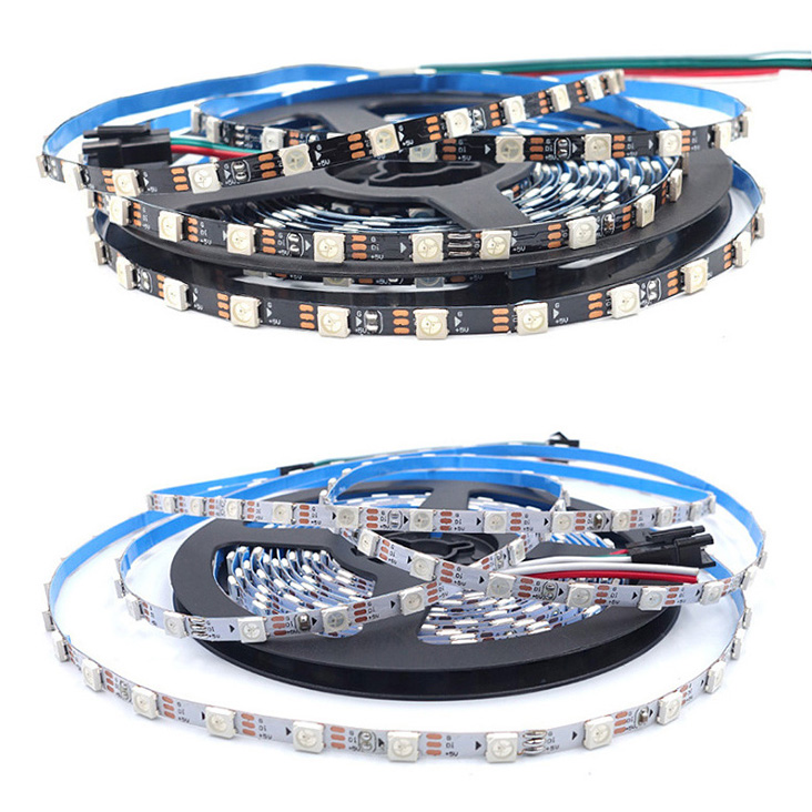 DC5V 4mm Široký 60LED/m WS2812B Adresovatelný RGB LED pásek s procházením barev DC5V 4mm Široký 60LED/m WS2812B Adresovatelný RGB LED pásek s procházením barev