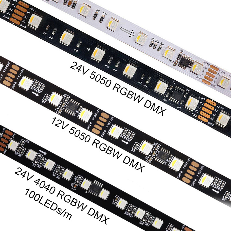 Řada DMX512 DC24V RGBW adresovatelné LED pásy – 60LED/m Bod zlomu Obnovení barev LED světla Řada DMX512 DC24V RGBW adresovatelné LED pásy – 60LED/m Bod zlomu Obnovení barev LED světla