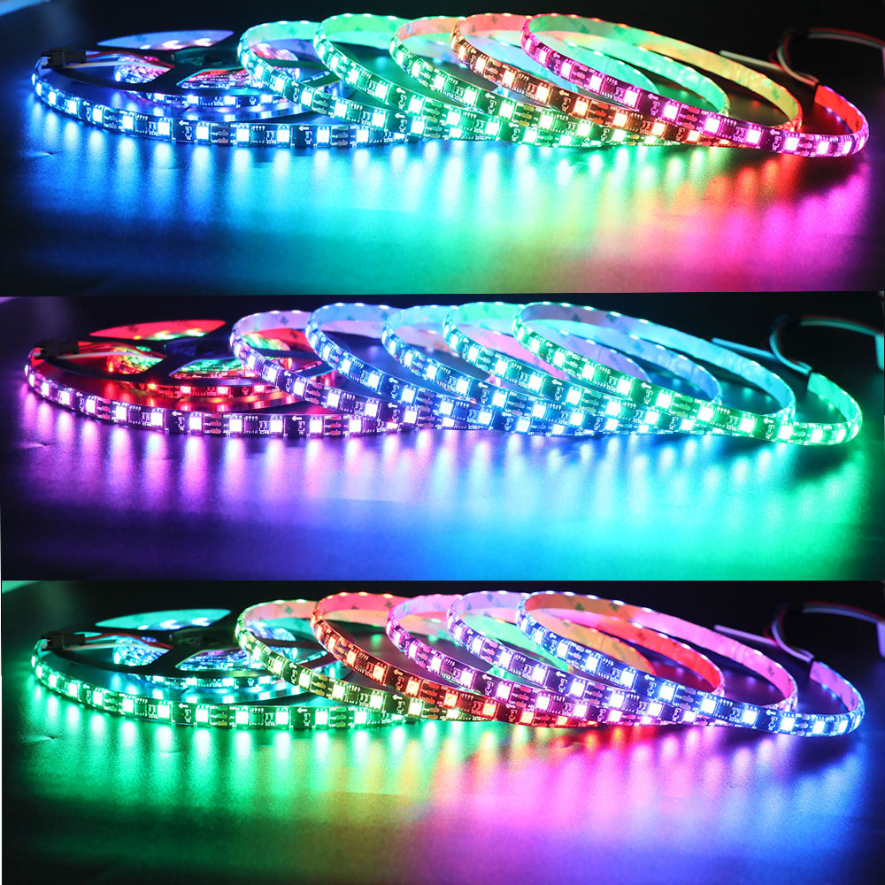 WS2811 DC12V IP65 Vodotěsný 1.64 stop ~ 16.4 stop 18 LED/Ft Full Color Chasing Flexibilní adresovatelné LED pásky WS2811 DC12V IP65 Vodotěsný 1.64 stop ~ 16.4 stop 18 LED/Ft Full Color Chasing Flexibilní adresovatelné LED pásky
