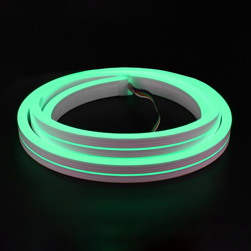Flexible RGB+CCT-LED-Neonlichter mit Farbwechsel – DC12/24 V, 5050 SMD, 16.4 Fuß, 300 LEDs Flexible RGB+CCT-LED-Neonlichter mit Farbwechsel – DC12/24 V, 5050 SMD, 16.4 Fuß, 300 LEDs