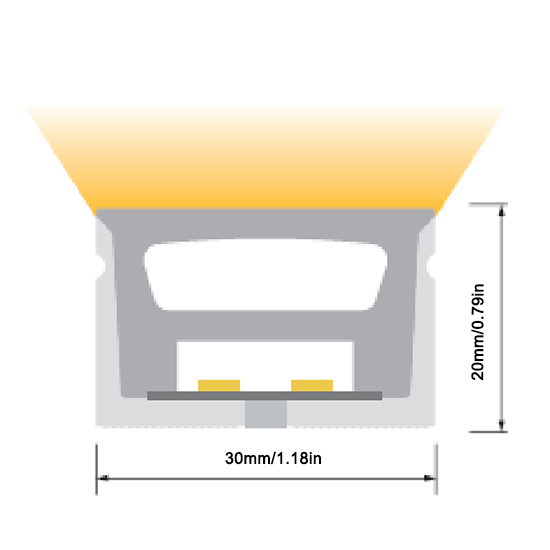 DC24V zweireihig 16.4 Fuß optional 30 x 20 mm obere Beleuchtung, wasserdicht, mehrfarbig, optional, flexible LED-Neonröhre DC24V zweireihig 16.4 Fuß optional 30 x 20 mm obere Beleuchtung, wasserdicht, mehrfarbig, optional, flexible LED-Neonröhre