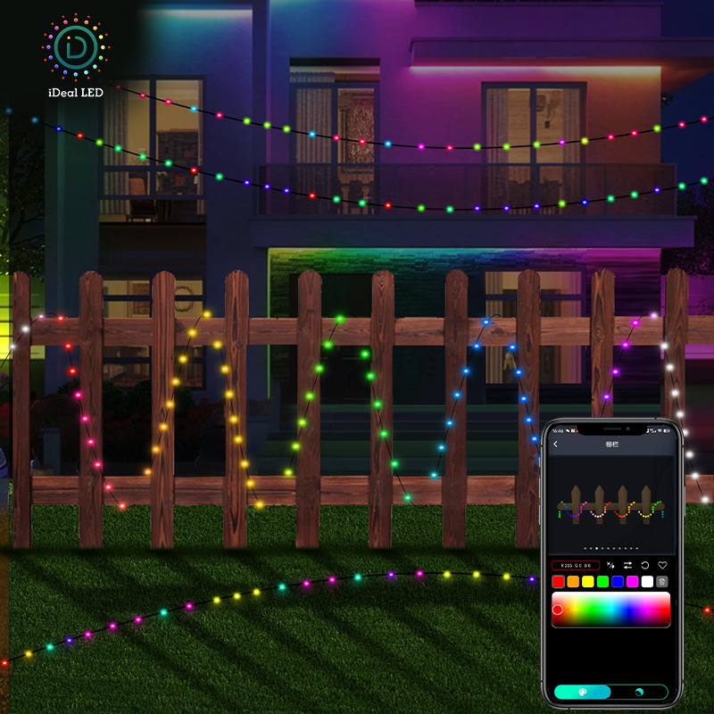 DC 5V USB napájený RF dálkový ovladač a ovládání APP Color Chasing RGB LED vánoční řetězová světla DC 5V USB napájený RF dálkový ovladač a ovládání APP Color Chasing RGB LED vánoční řetězová světla