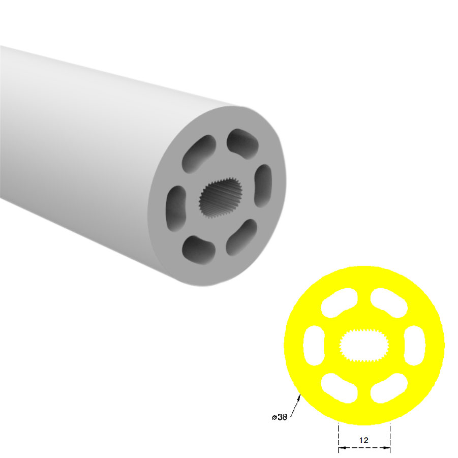 Silikon-LED-Streifendiffusor, rundes Rohr für 10 mm LED-Streifen – Φ38 mm, 360° emittierend