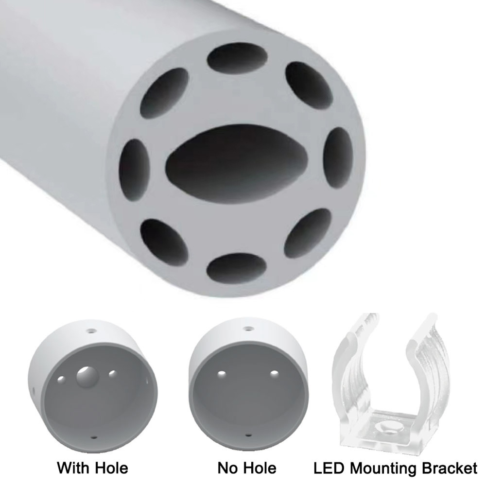 Φ22mm 360° Round Lighting Silicone Diffused Light For Double Side 8mm LED Light Strips