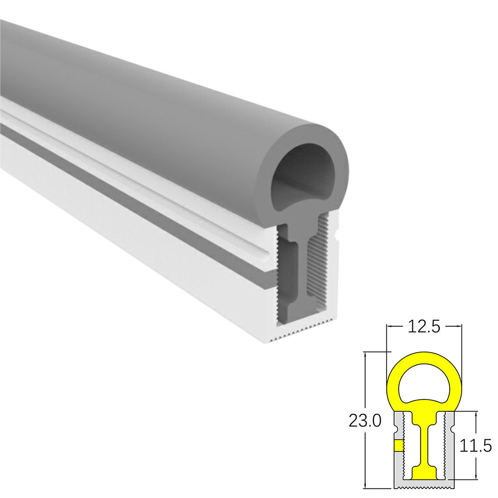 LED-Neon-Flex-Silikon-LED-Diffusorkanal, 180°, doppelseitig emittierend, 10 x 23 mm