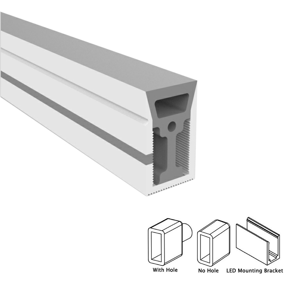 Silikonkanal-LED-Streifen-Lichtdiffusorband, 120°, doppelseitig emittierend, 12 x 20 mm Silikonkanal-LED-Streifen-Lichtdiffusorband, 120°, doppelseitig emittierend, 12 x 20 mm