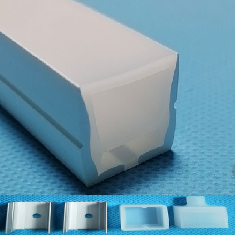 Flexible Silikon-LED-Neonbeleuchtungsröhren, 120° nach oben emittierend, 20 x 20 mm Flexible Silikon-LED-Neonbeleuchtungsröhren, 120° nach oben emittierend, 20 x 20 mm