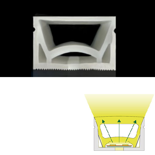 Speciální 30*20mm 120° LED neonová ohebná trubice s horním vyzařováním Vodotěsná IP67 Pro 15mm LED páskové světlo
