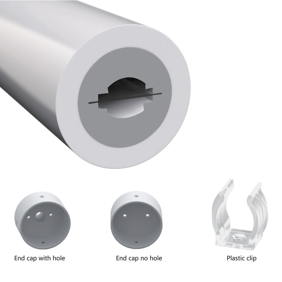 16.4 Fuß/Rolle, Durchmesser 22 mm, 360° rund, emittierend, wasserdicht, IP67, flexibler Silikon-LED-Kanal für 8 mm LED-Lichtstreifen 16.4 Fuß/Rolle, Durchmesser 22 mm, 360° rund, emittierend, wasserdicht, IP67, flexibler Silikon-LED-Kanal für 8 mm LED-Lichtstreifen