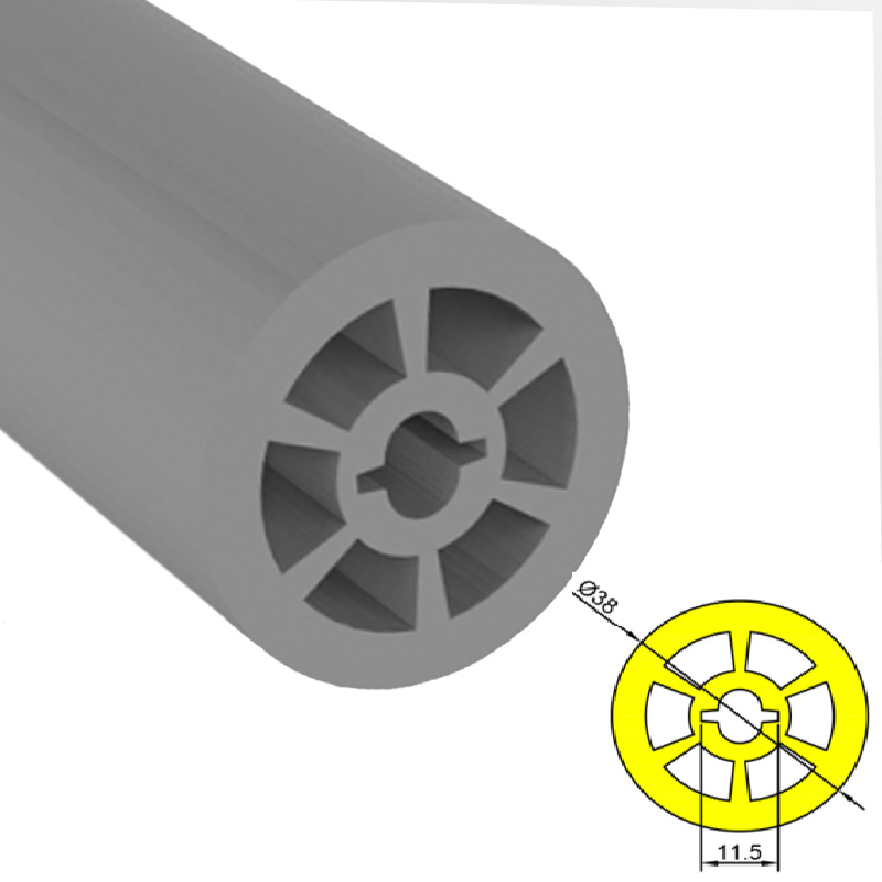 Rundes LED-Profil aus Silikon mit diffuser Beleuchtung für 10-mm-LED-Streifenlichter – Φ38 mm, 360°-Emission