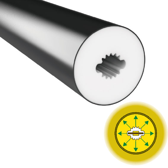 Φ22 mm 360° černý silikonový LED difuzor kulatá trubice pro oboustranné 8mm LED světelné pásy