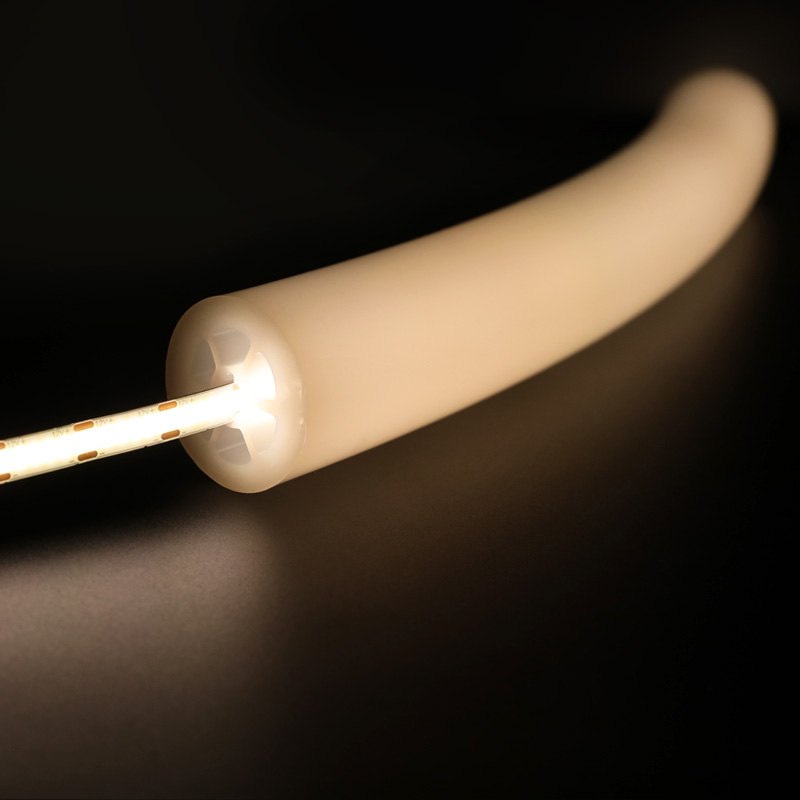 Kulatá silikonová trubice vodotěsný LED kanál pro 10 mm LED světelné pásy - Φ40 mm 360° kulaté vyzařování Kulatá silikonová trubice vodotěsný LED kanál pro 10 mm LED světelné pásy - Φ40 mm 360° kulaté vyzařování
