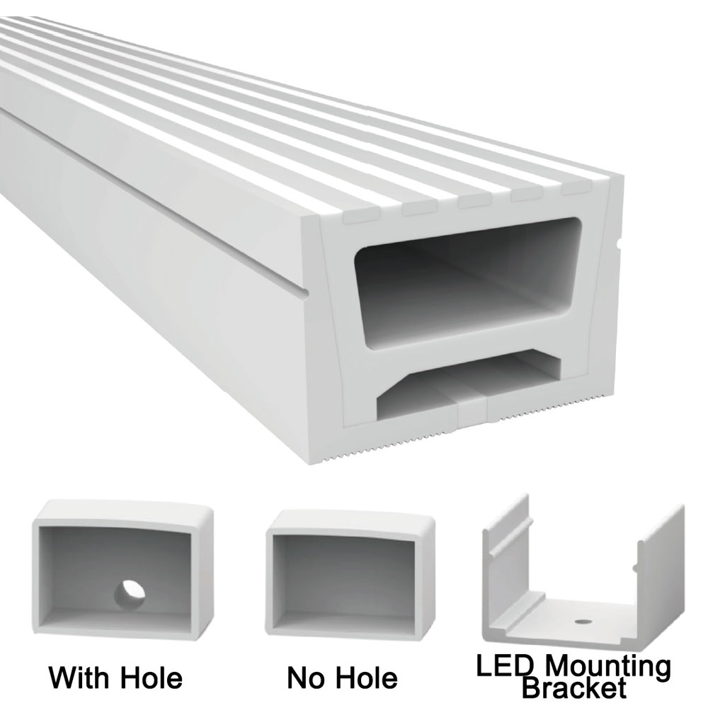 Flexibler Streifen-LED-Kanal aus Silikon für 15-mm-LED-Streifenbeleuchtung – 30 x 20 mm, 120° nach oben emittierend