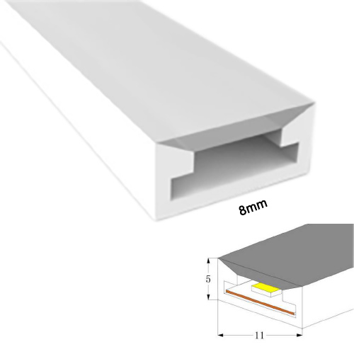 5*11mm 120° horní vyzařující antireflexní silikonový návlek Flexibilní neonová LED trubice pro 8mm LED světelné pásy 5*11mm 120° horní vyzařující antireflexní silikonový návlek Flexibilní neonová LED trubice pro 8mm LED světelné pásy