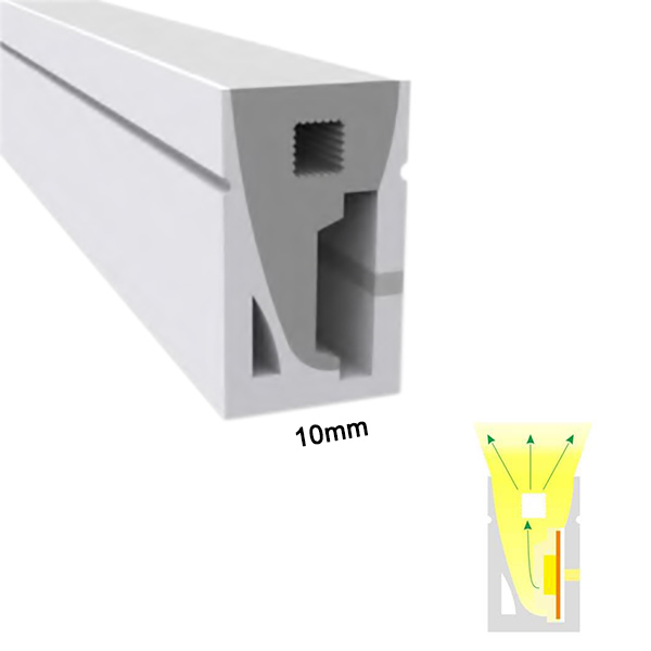 Silikonový LED páskový difuzor Flex neonová trubice s bočním vyzařováním 120° 12*20mm
