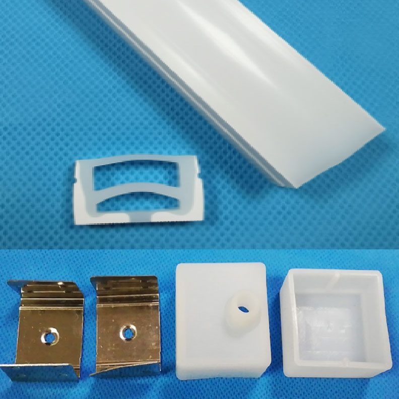 Silikonový LED difuzér s plochým vrcholem pro 15mm LED páskové světlo - 25*15mm 120° horní vyzařování Silikonový LED difuzér s plochým vrcholem pro 15mm LED páskové světlo - 25*15mm 120° horní vyzařování