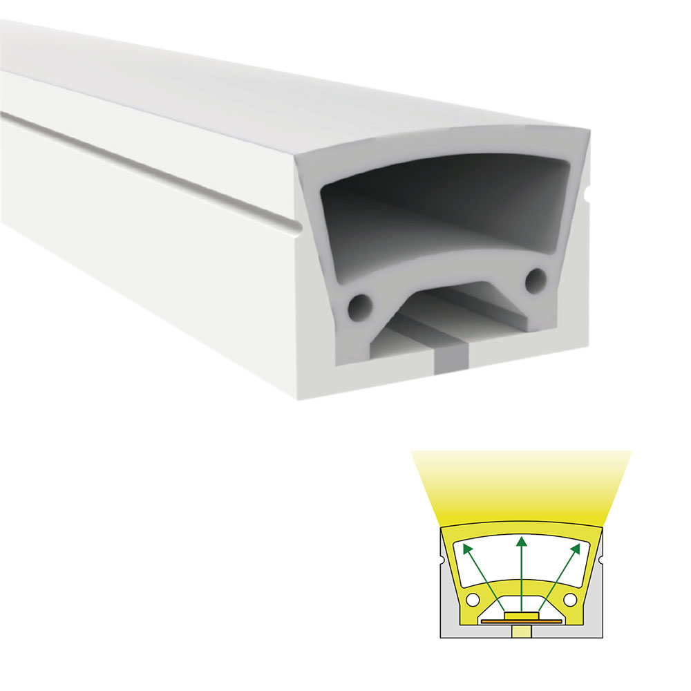 Flexibilní silikonový LED profil s malým obloukem pro osvětlení 12mm LED páskem - 25*17mm 120° horní vyzařování