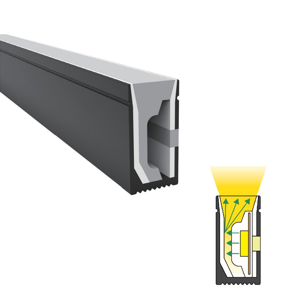 6*12mm 120° boční LED difuzor Černá silikonová trubice pro 8mm LED světelné pásy 6*12mm 120° boční LED difuzor Černá silikonová trubice pro 8mm LED světelné pásy